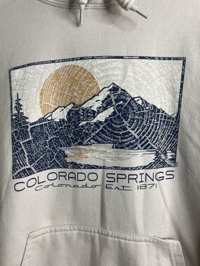 Colorado Springs Graphic Hoodie Gray Size Medium